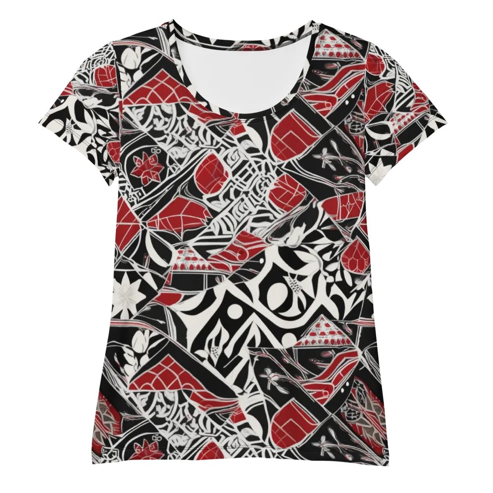 Crimson Rhapsody on Women's Athletic T-Shirt — Front