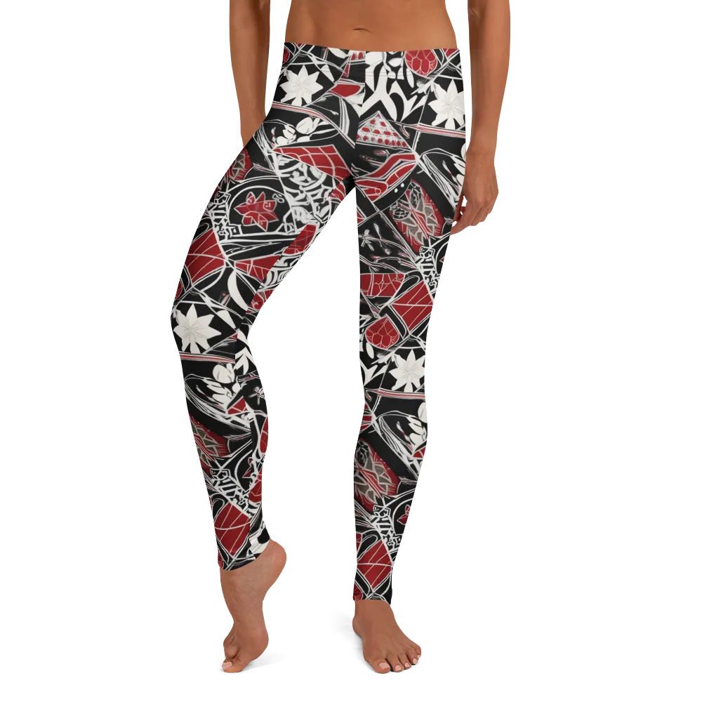Crimson Rhapsody on Leggings — Front