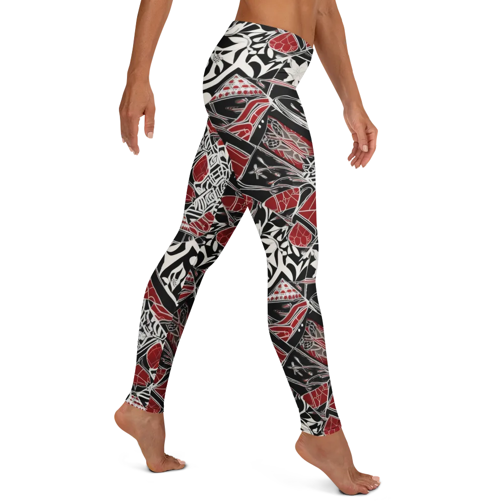 Crimson Rhapsody on Leggings — Right