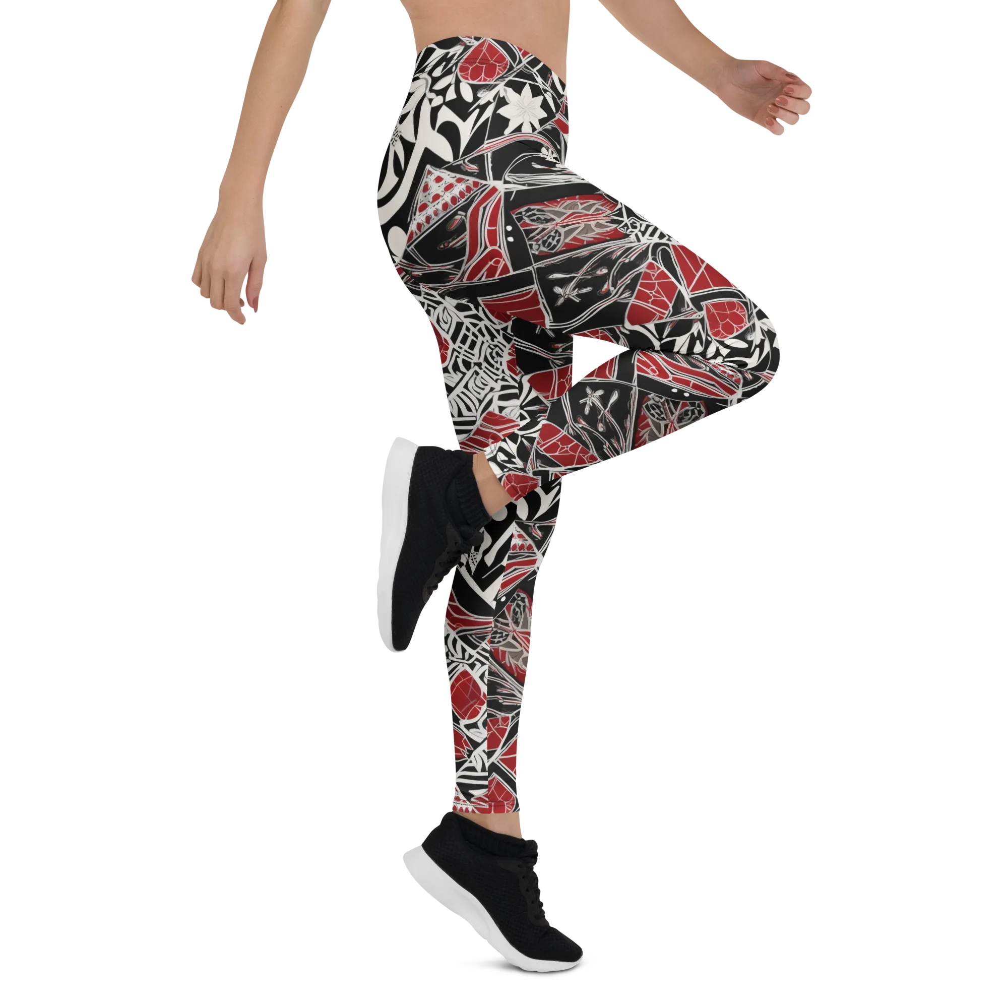 Crimson Rhapsody on Leggings — Right