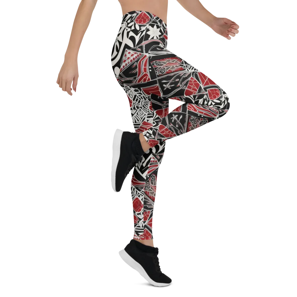 Crimson Rhapsody on Leggings — Right