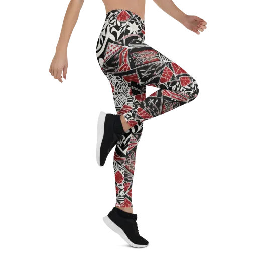 Crimson Rhapsody on a Leggings
