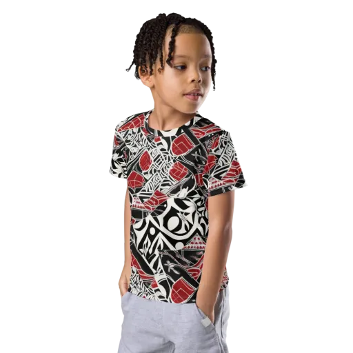 Crimson Rhapsody on a Kids Crew Neck T-Shirt