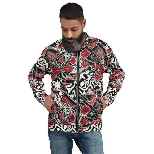 Crimson Rhapsody on a Bomber Jacket