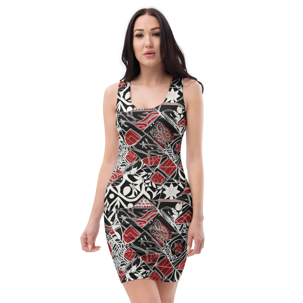 Crimson Rhapsody on Bodycon Dress — Front