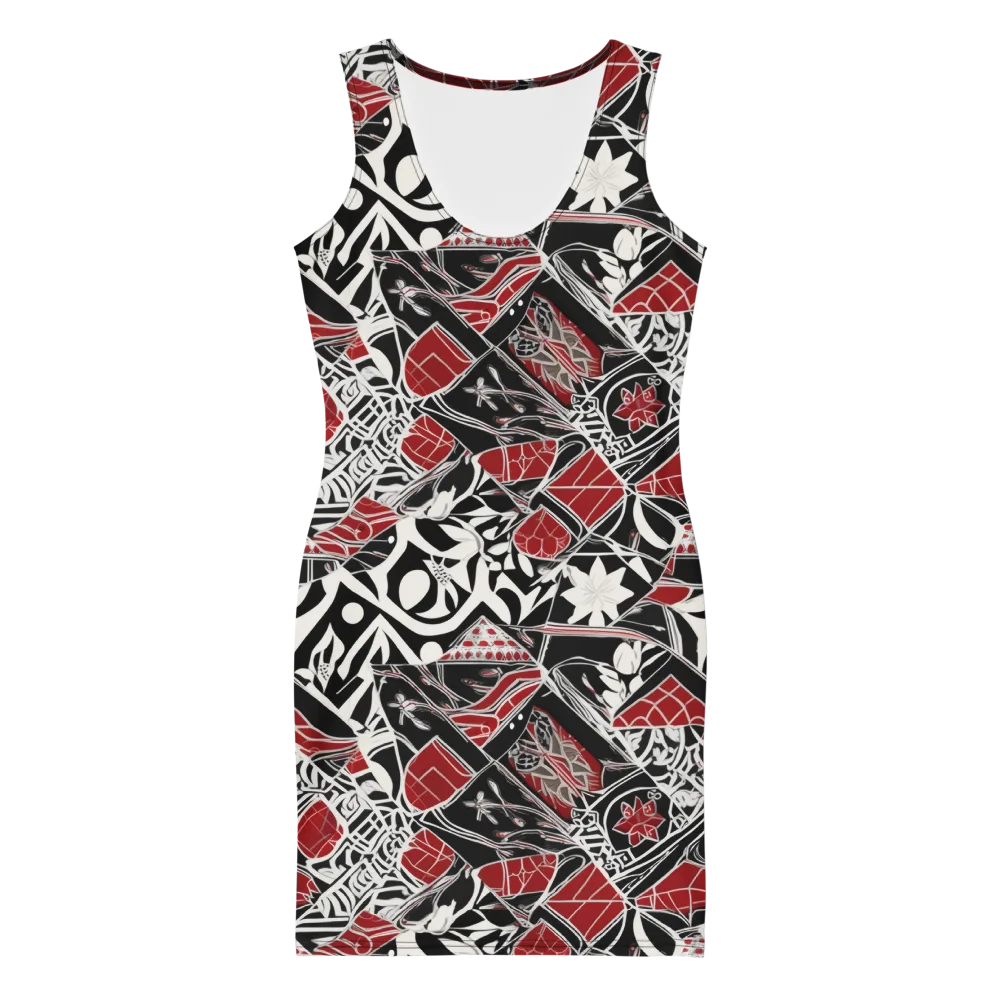 Crimson Rhapsody on Bodycon Dress — Front