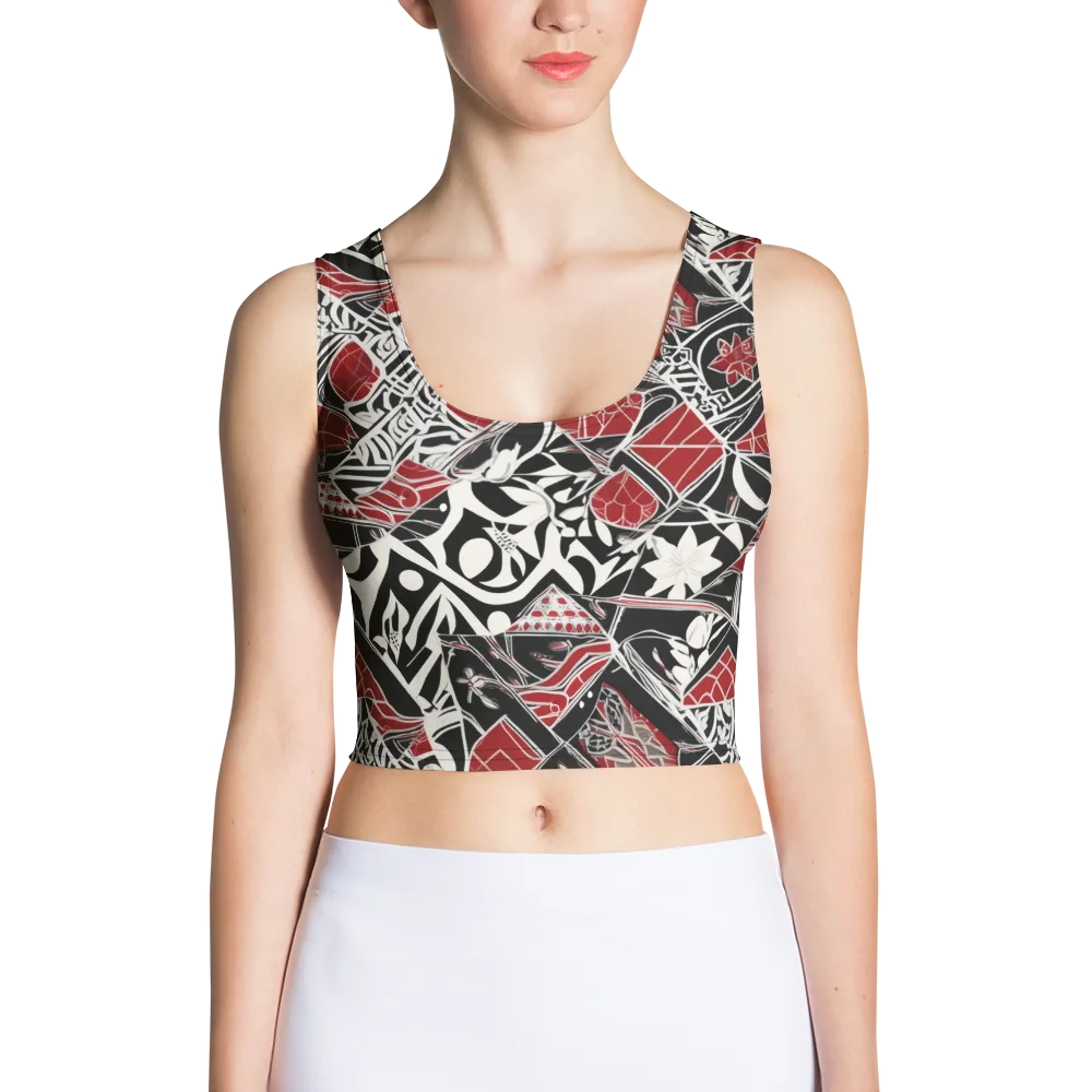 Crimson Rhapsody on Crop Top — Front