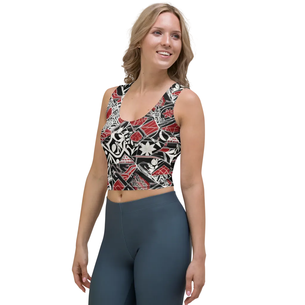 Crimson Rhapsody on Crop Top — Left Front