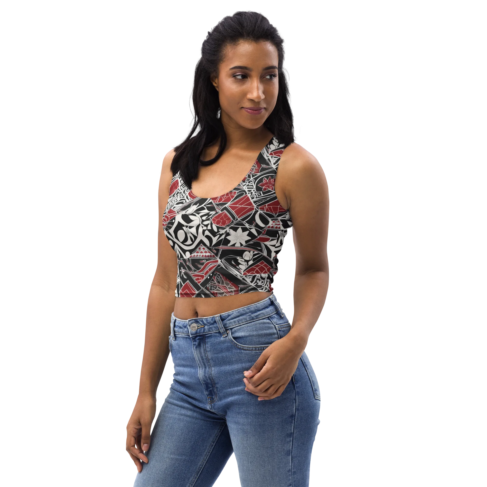 Crimson Rhapsody on Crop Top — Left Front