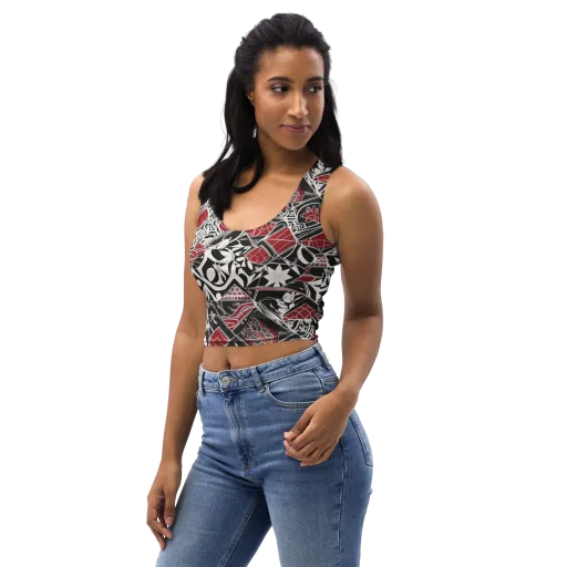 Crimson Rhapsody on a Crop Top