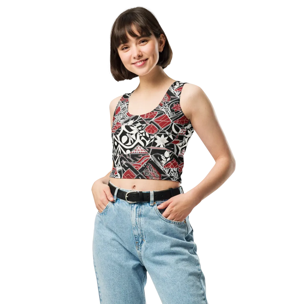 Crimson Rhapsody on Crop Top — Front