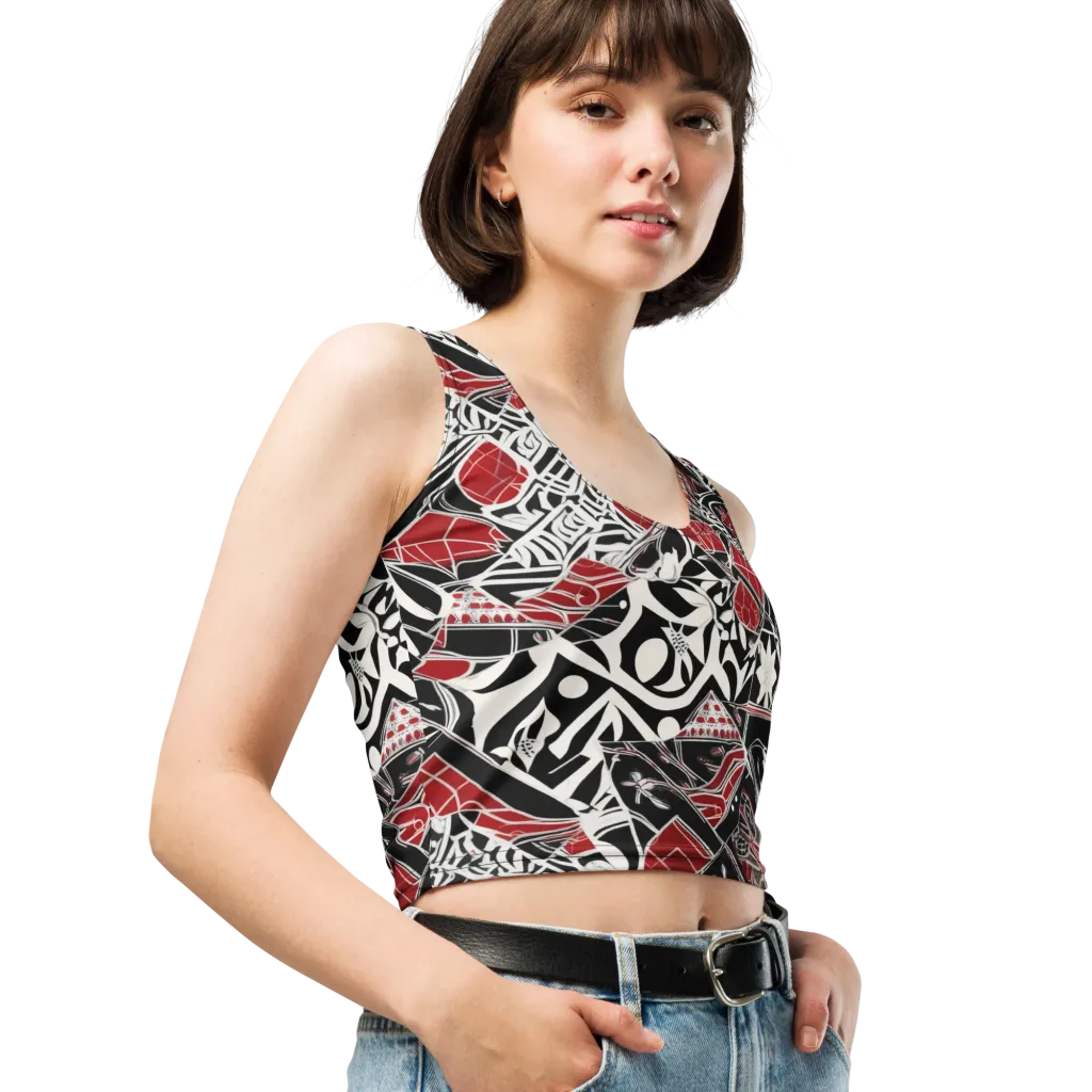 Crimson Rhapsody on Crop Top — Right Front