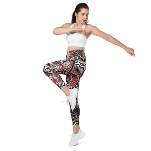 Crimson Rhapsody on a Leggings with Pockets