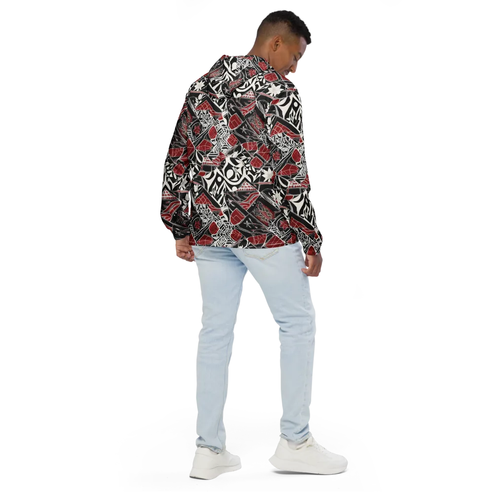 Crimson Rhapsody on Men's Windbreaker — Back