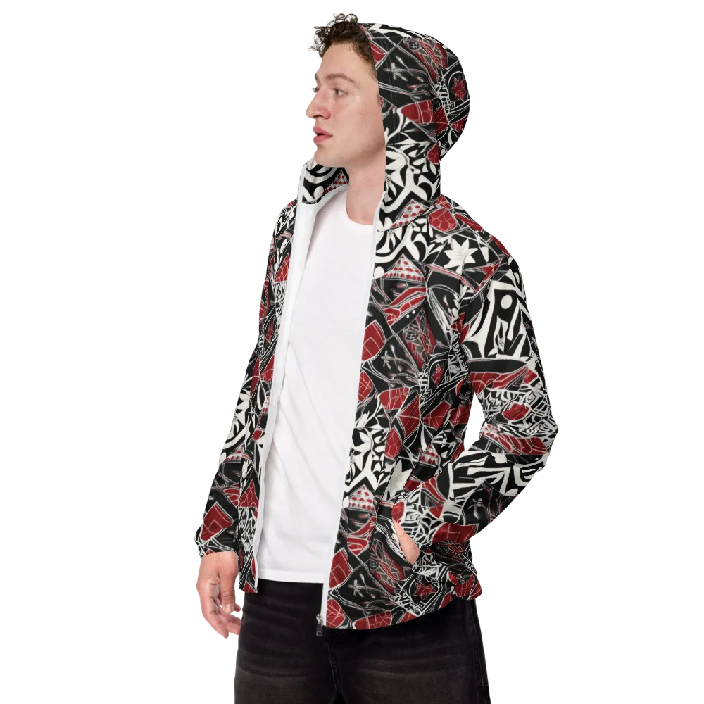 Crimson Rhapsody on Men's Windbreaker — Left Front