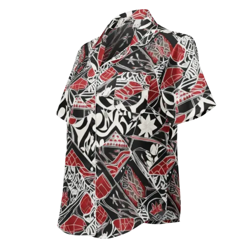 Crimson Rhapsody on a Women's Short Sleeve Pajama Top