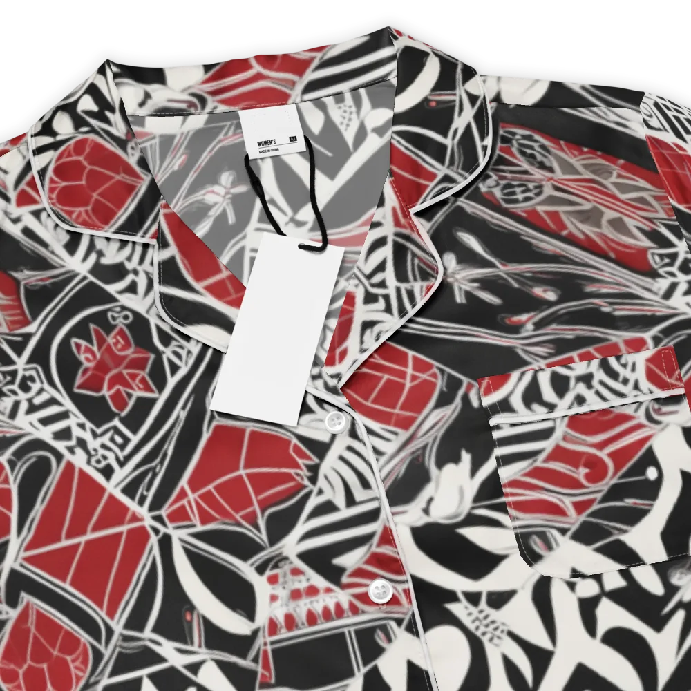 Crimson Rhapsody on Women's Short Sleeve Pajama Top — Product details