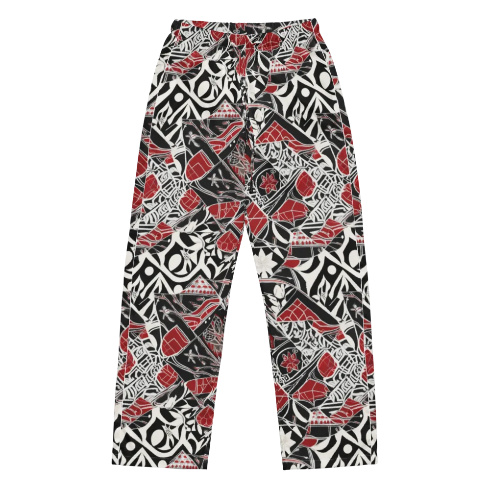 Crimson Rhapsody on Women's Pajama Pants — Front