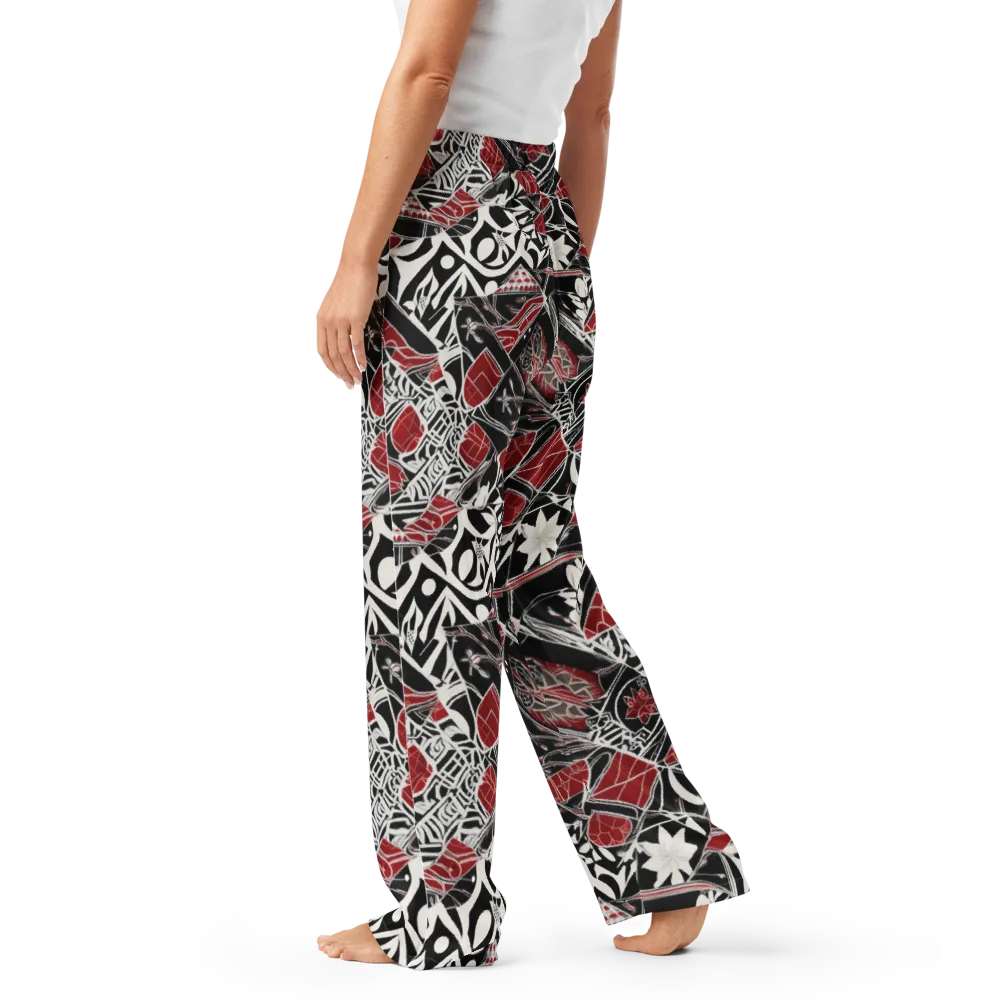 Crimson Rhapsody on Women's Pajama Pants — Left