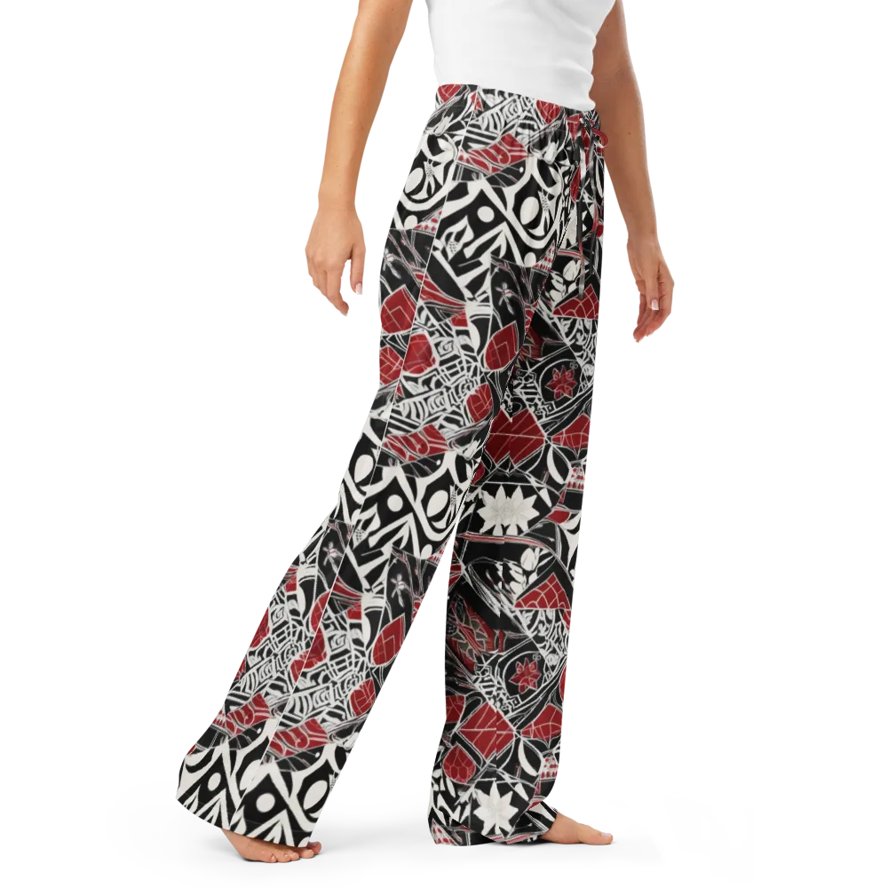 Crimson Rhapsody on Women's Pajama Pants — Right Front