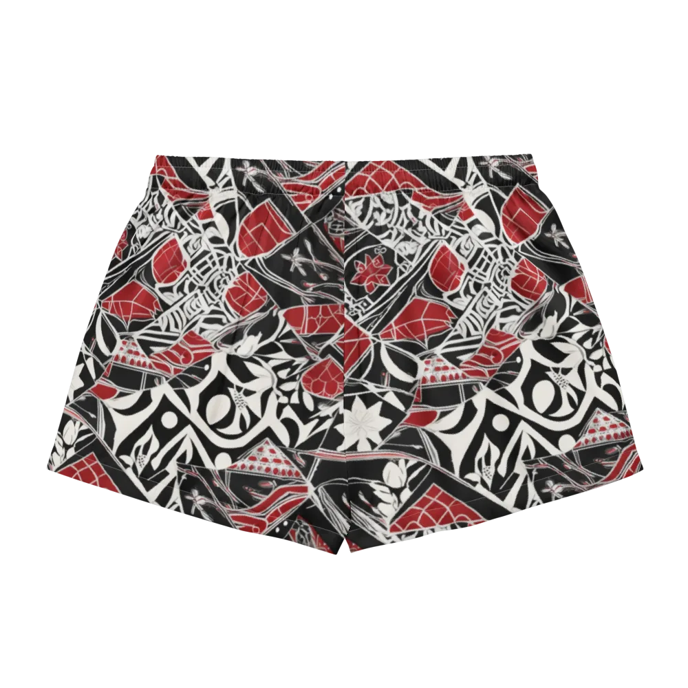 Crimson Rhapsody on Women's Pajama Shorts — Back