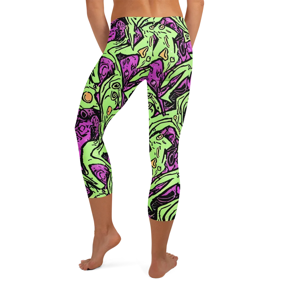 Ink Frenzy on Capri Leggings — Back