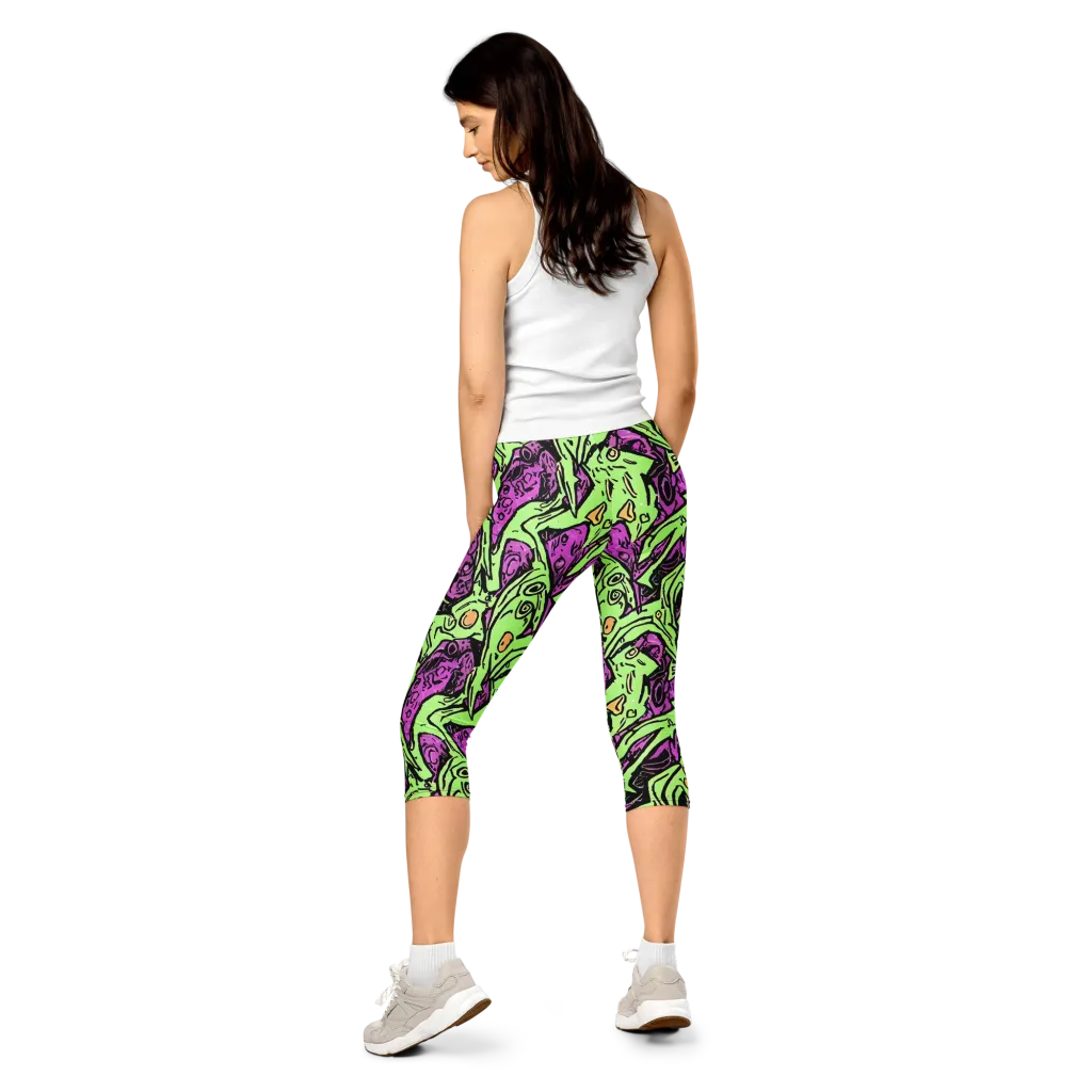 Ink Frenzy on Capri Leggings — Back