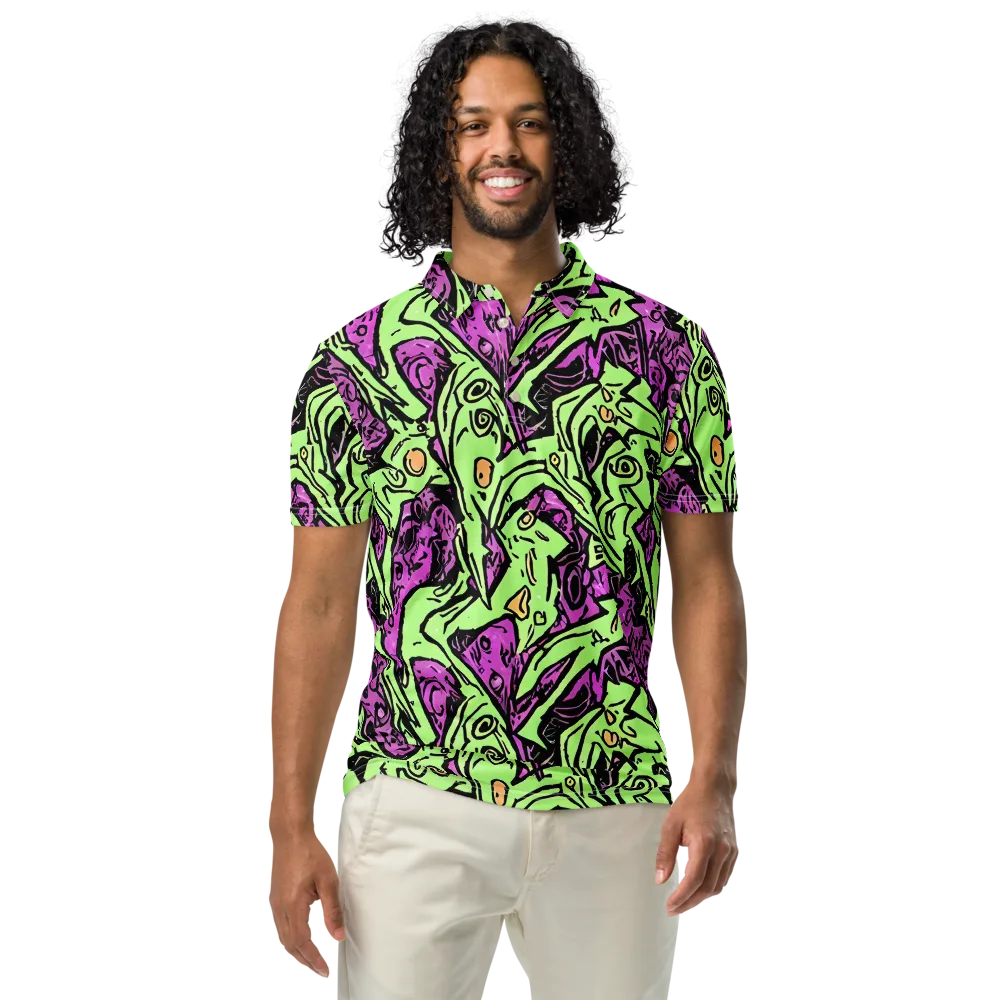 Ink Frenzy on Men's Slim Fit Polo Shirt — Front