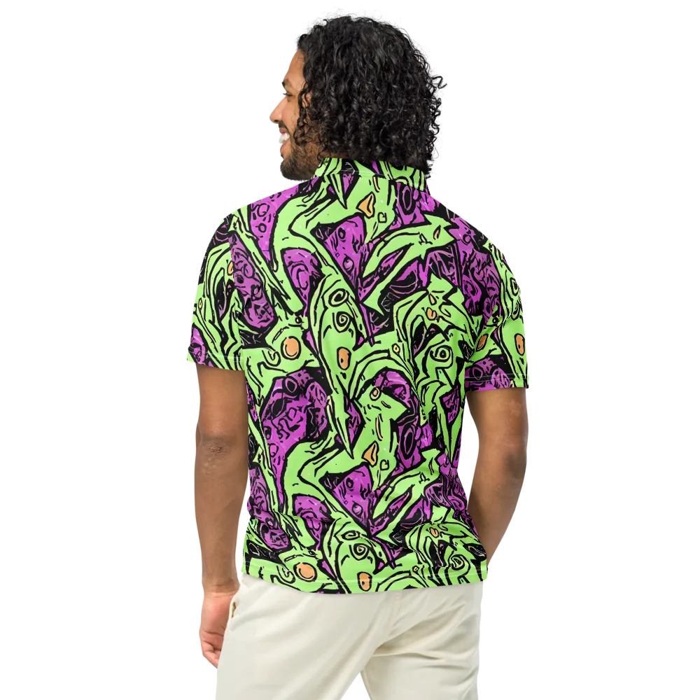 Ink Frenzy on Men's Slim Fit Polo Shirt — Back