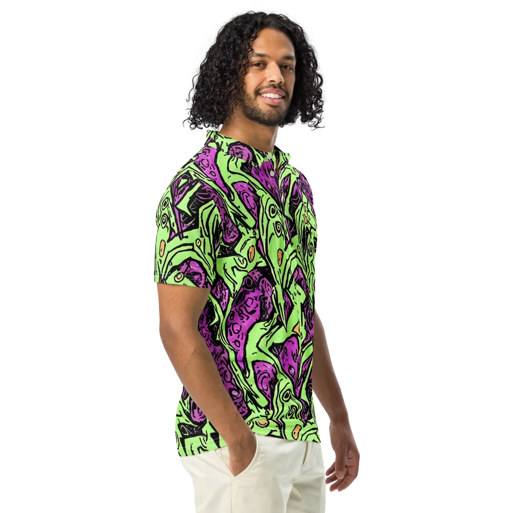 Ink Frenzy on Men's Slim Fit Polo Shirt — Right Front