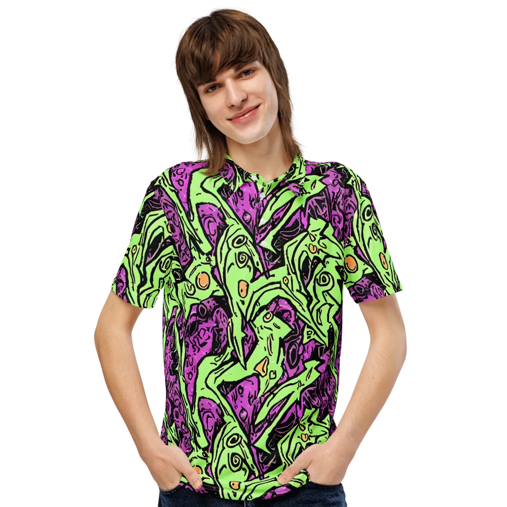 Ink Frenzy on Men's Slim Fit Polo Shirt — Front