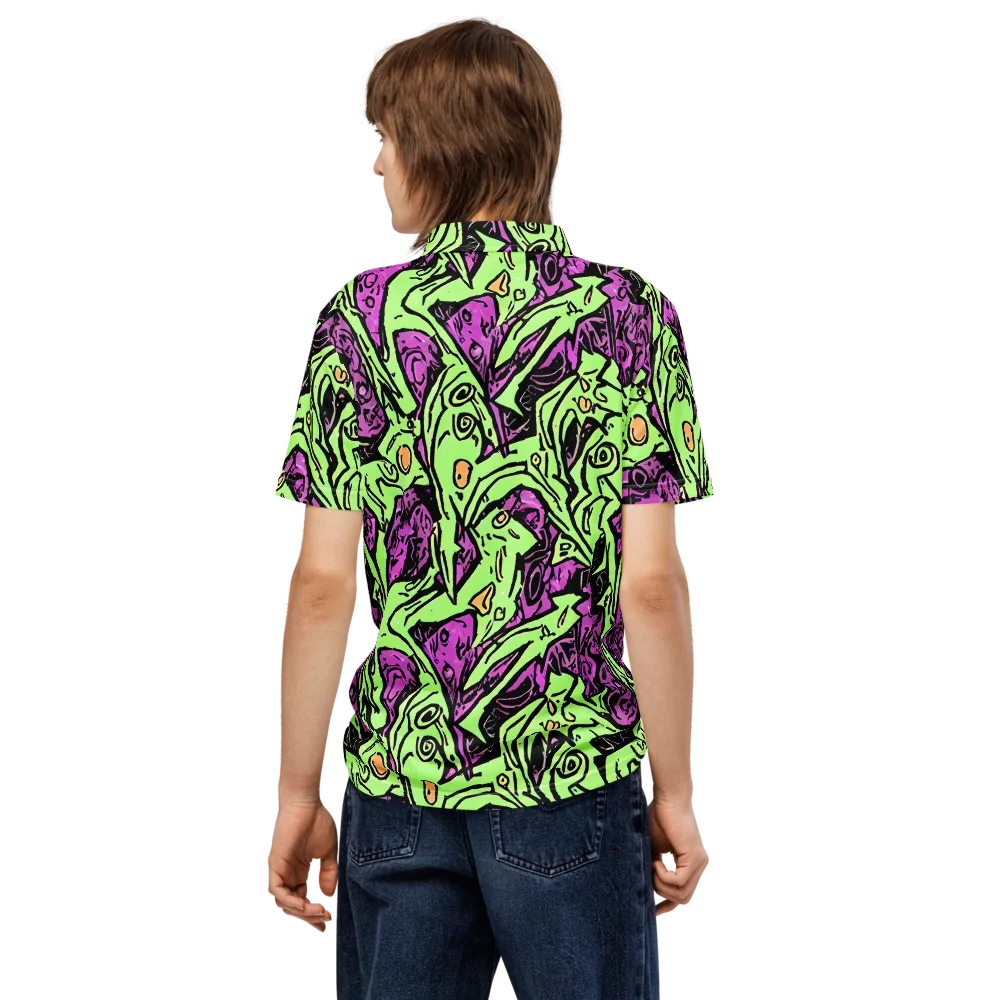 Ink Frenzy on Men's Slim Fit Polo Shirt — Back