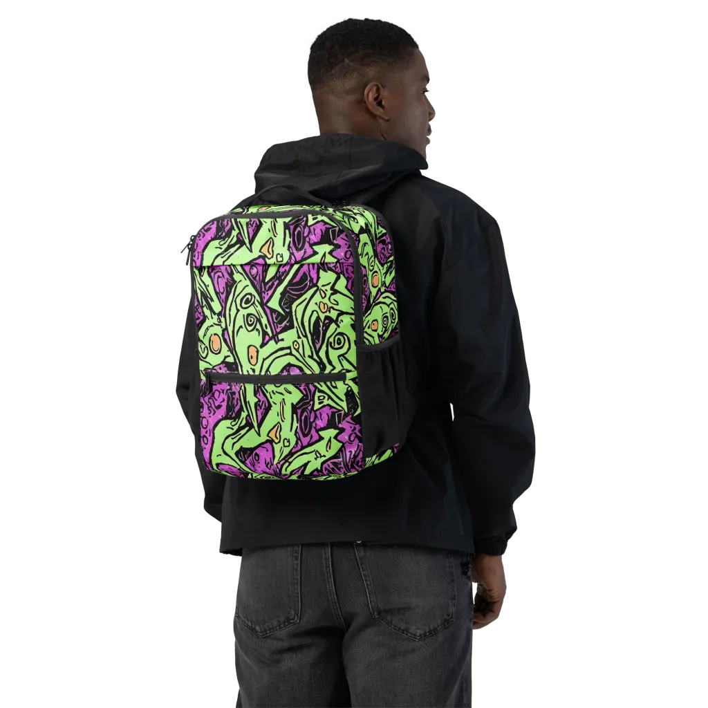 Ink Frenzy on Utility Backpack — Back