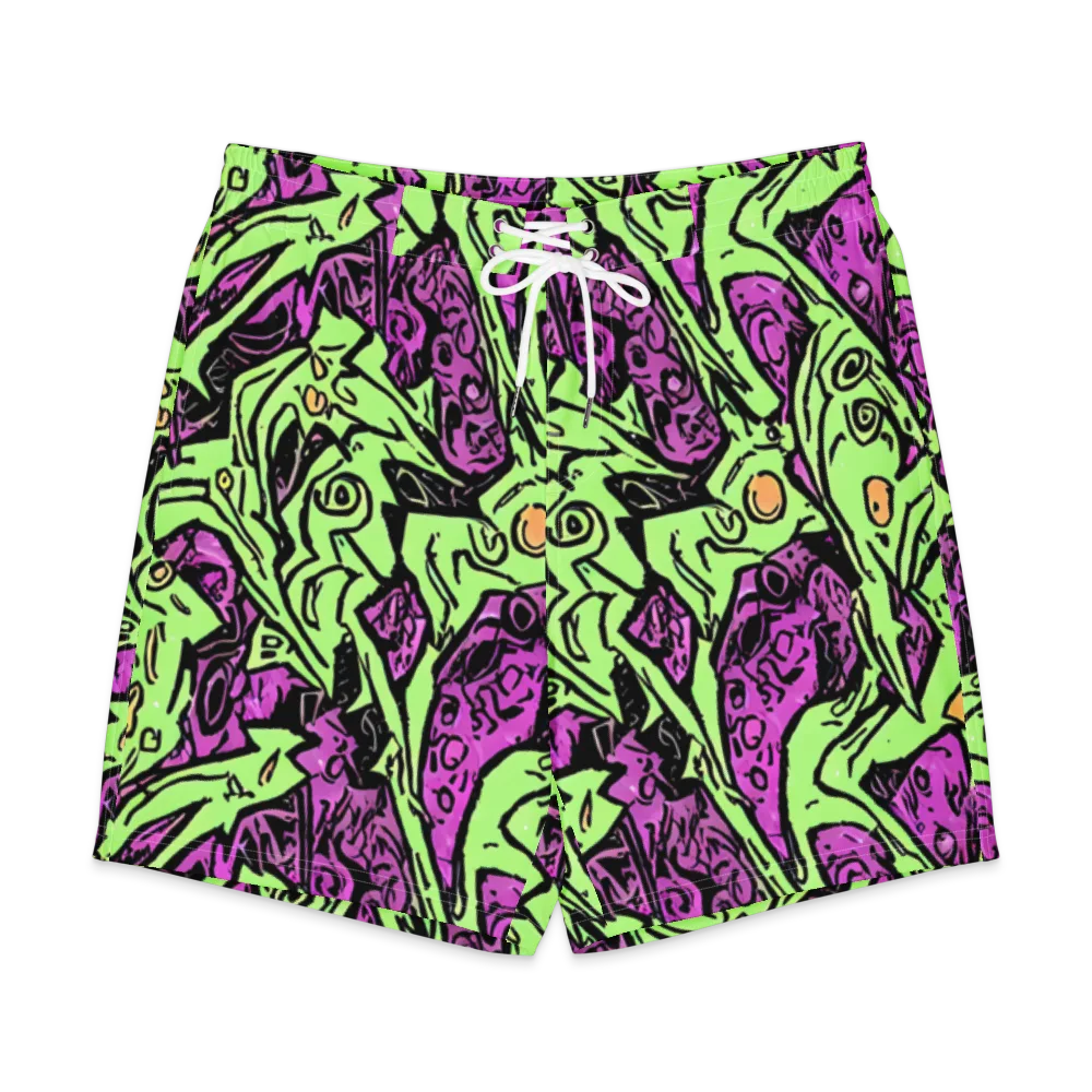 Ink Frenzy on Men's Board Shorts — Front