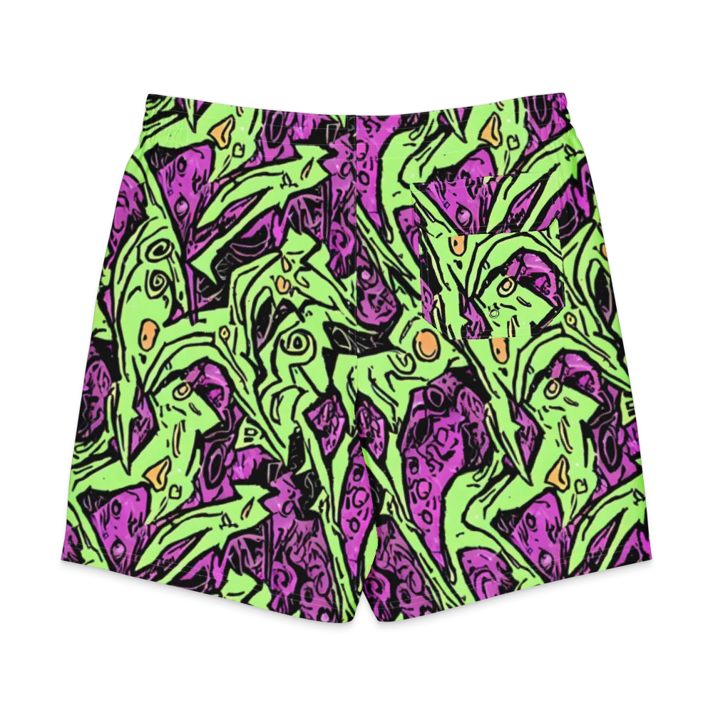 Ink Frenzy on Men's Board Shorts — Back