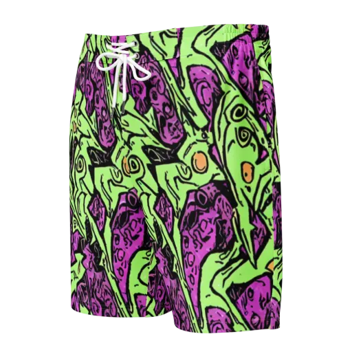 Ink Frenzy on a Men's Board Shorts