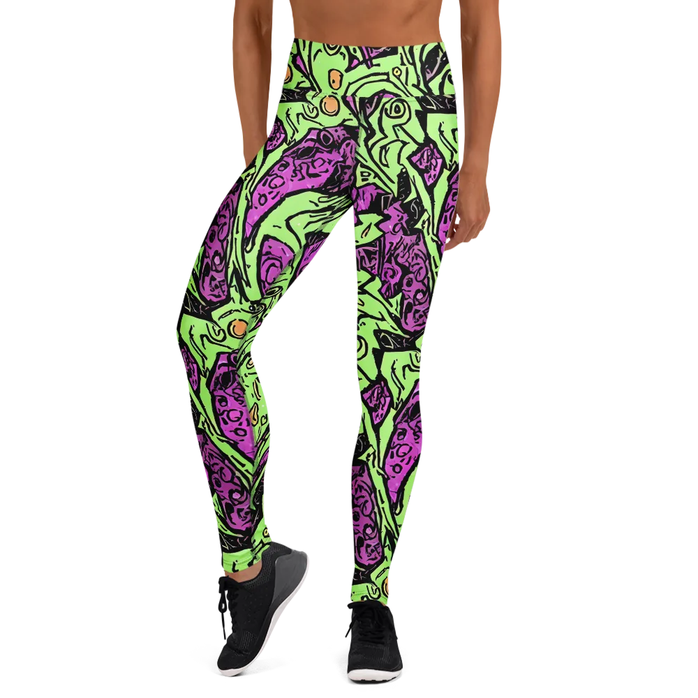 Ink Frenzy on Yoga Leggings — Front