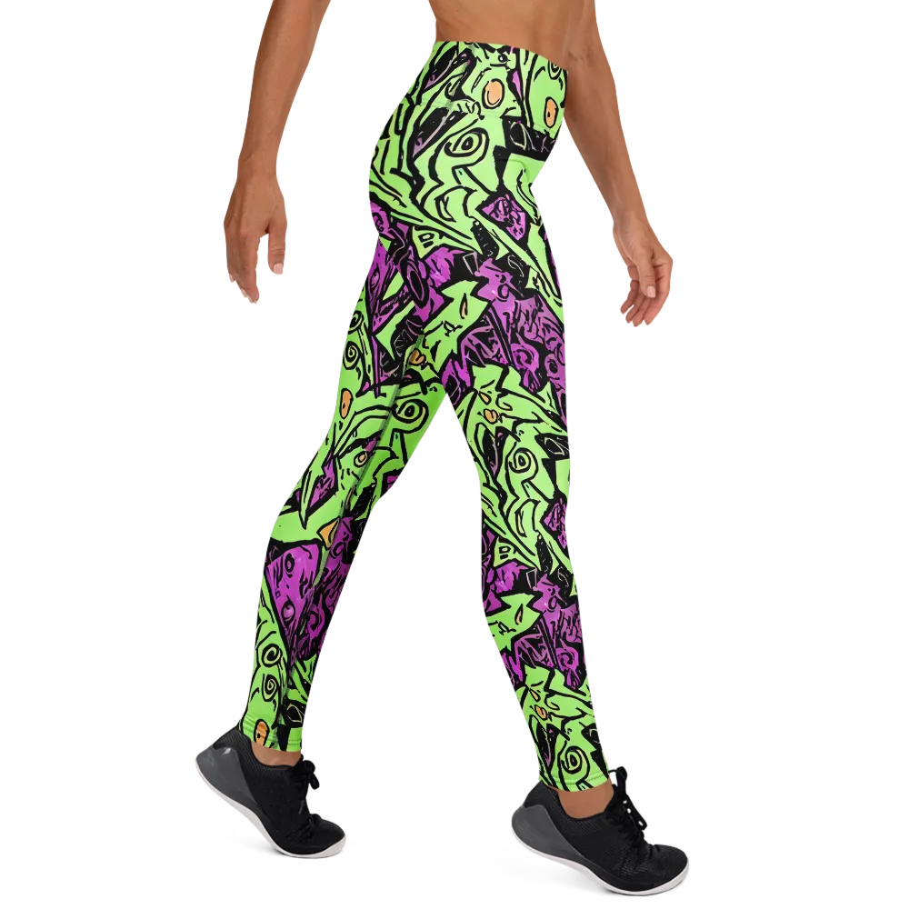Ink Frenzy on Yoga Leggings — Right