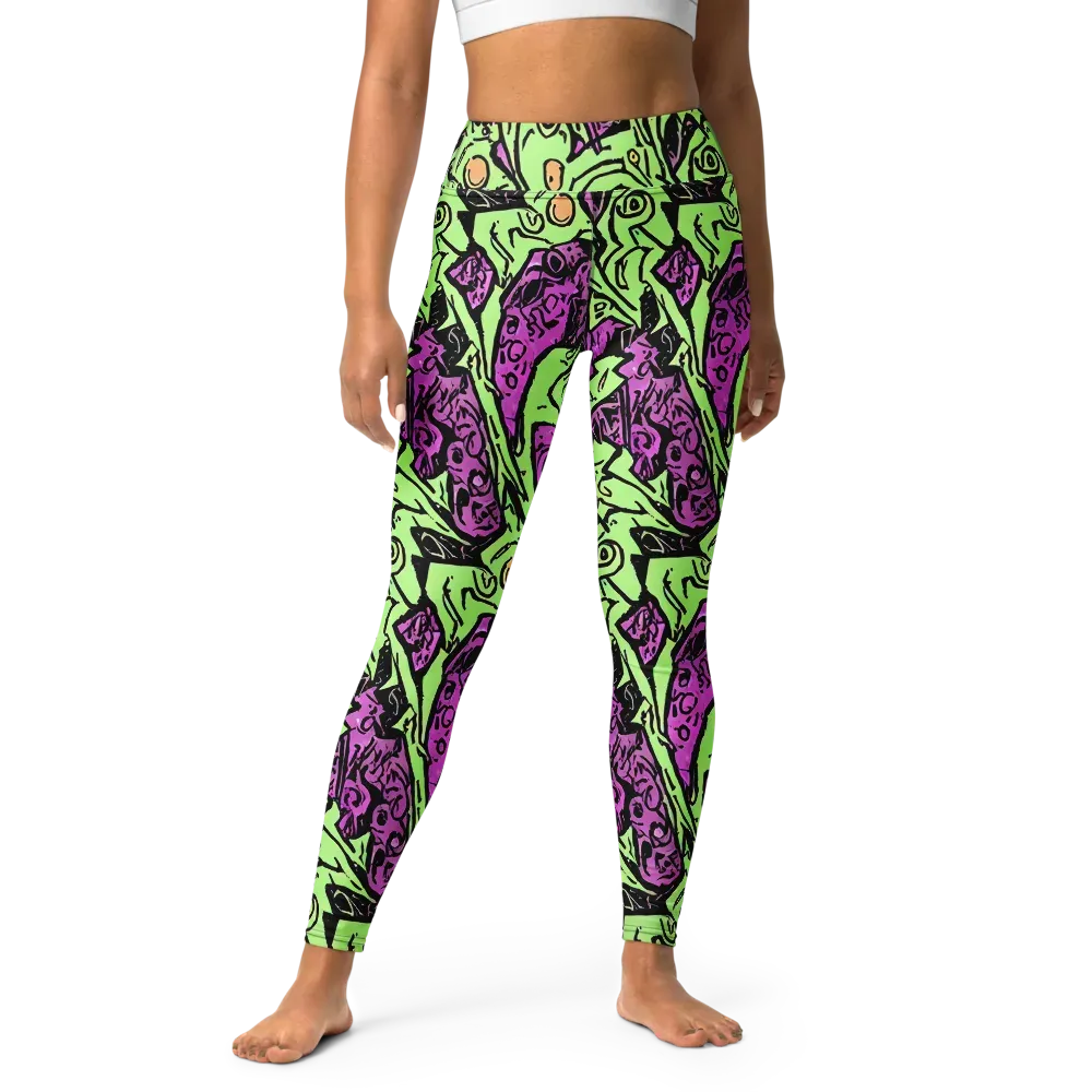 Ink Frenzy on Yoga Leggings — Front