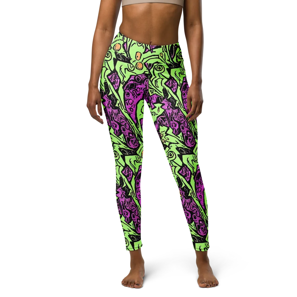 Ink Frenzy on Yoga Leggings — Front