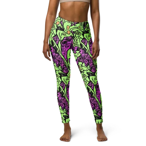 Ink Frenzy on a Yoga Leggings