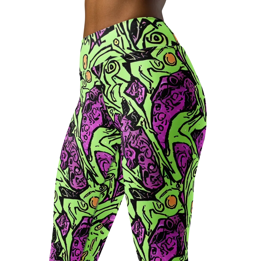 Ink Frenzy on Yoga Leggings — Left Front