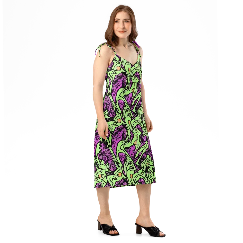 Ink Frenzy on Slip Dress — Right Front