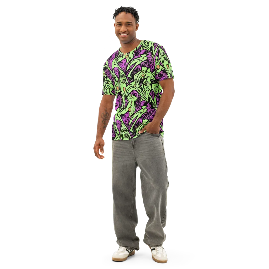 Ink Frenzy on Men's Cotton Crew Neck T-Shirt — Front