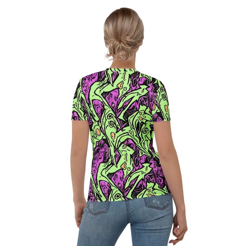 Ink Frenzy on Women's Crew Neck T-Shirt — Back