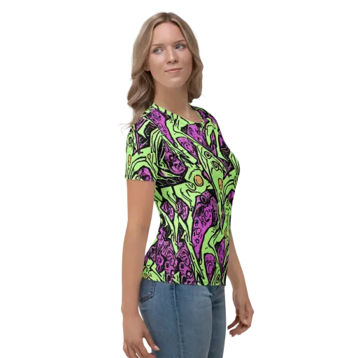 Ink Frenzy on a Women's Crew Neck T-Shirt
