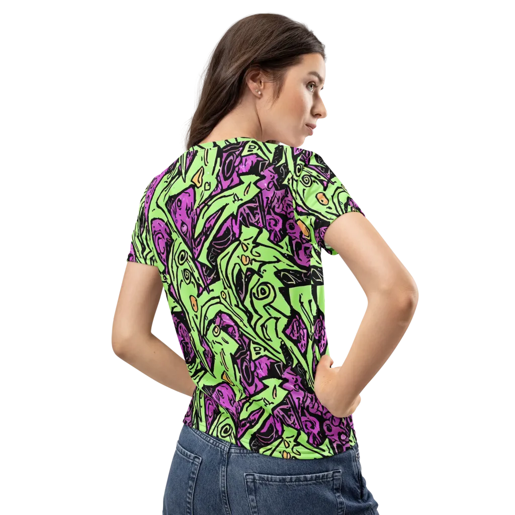 Ink Frenzy on Women's Crew Neck T-Shirt — Back