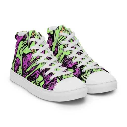 Ink Frenzy on a Women's High Top Canvas Shoes