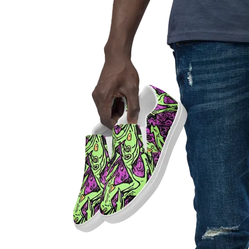 Ink Frenzy on a Men's Slip-On Canvas Shoes
