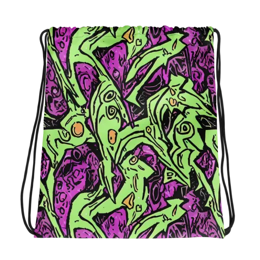 Ink Frenzy on a Drawstring Bag